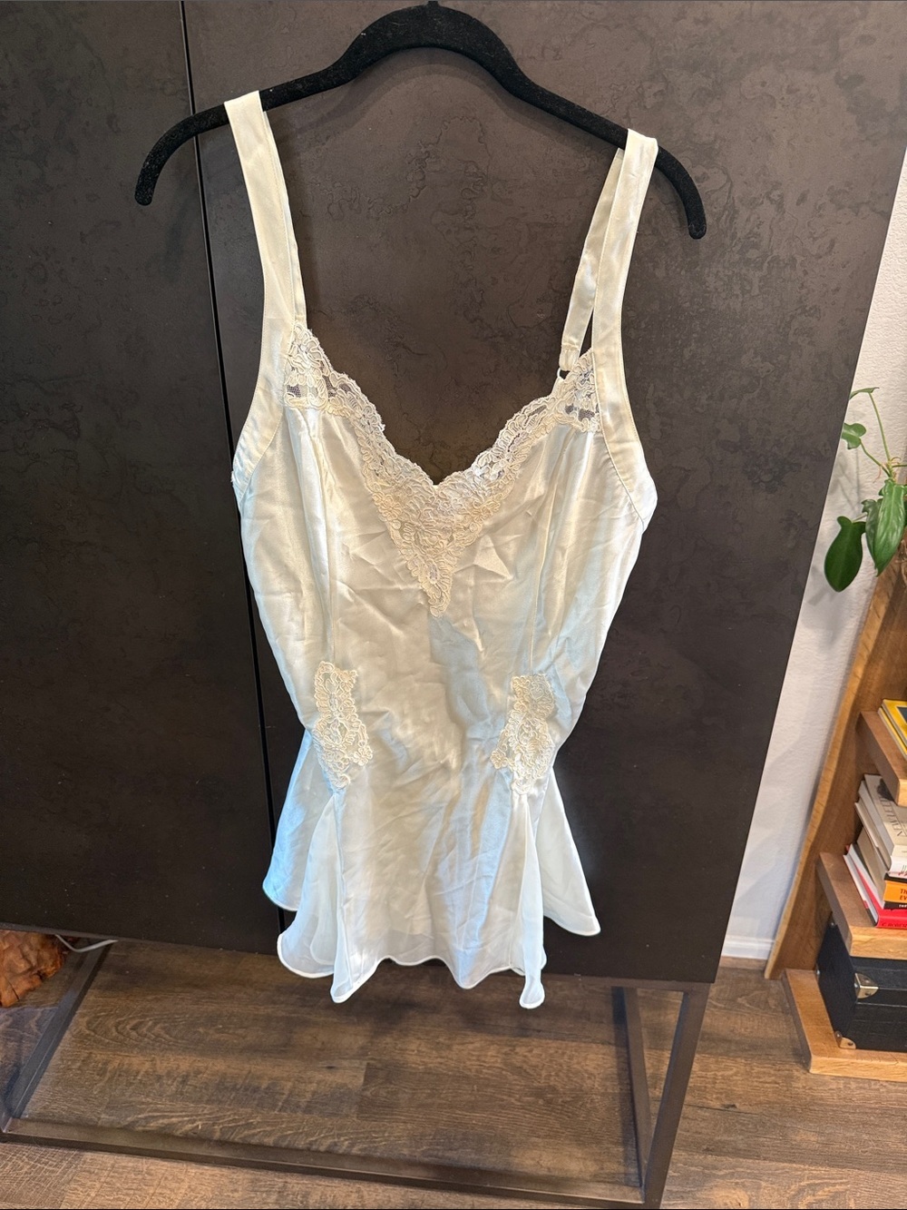 Vintage Victoria's Secret Cream Satin Lace Chemise
